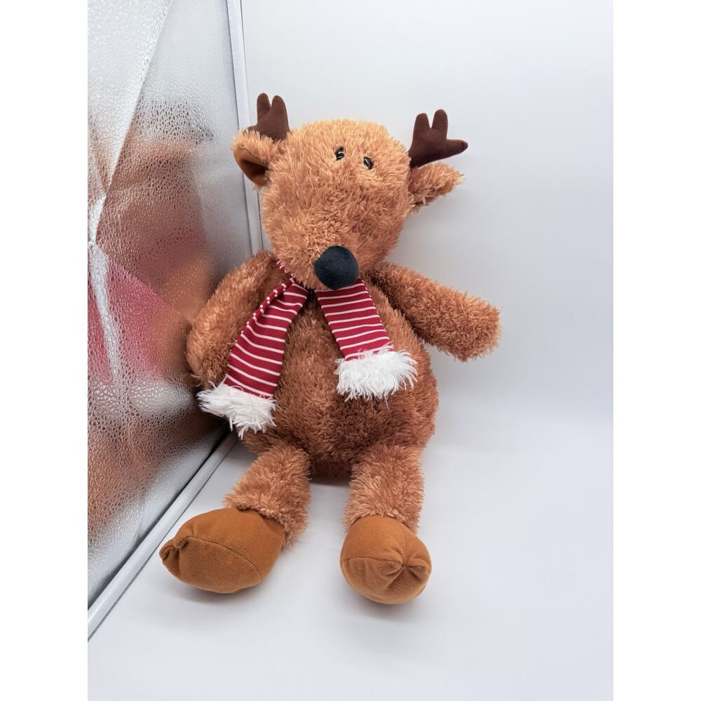 Gund My First Christmas Reindeer With Scarf 19” Brown Soft Plush Stuffed Animal